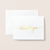 Budget Hand-Lettered Wedding Foto Hartelijk dank G Folie Kaarten (Voorkant met envelop)