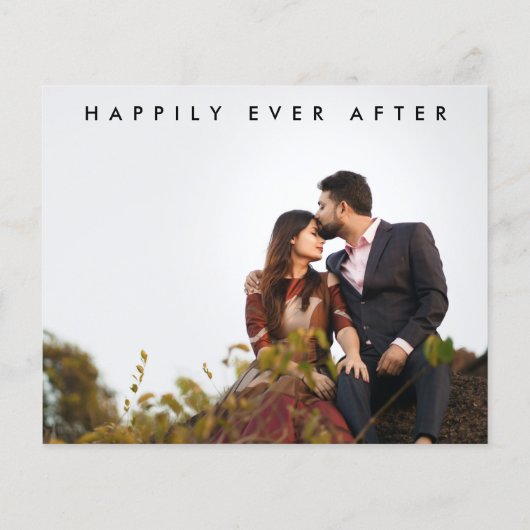 Budget Hand Lettering Foto Weddenschap Bedankt (Achterkant)