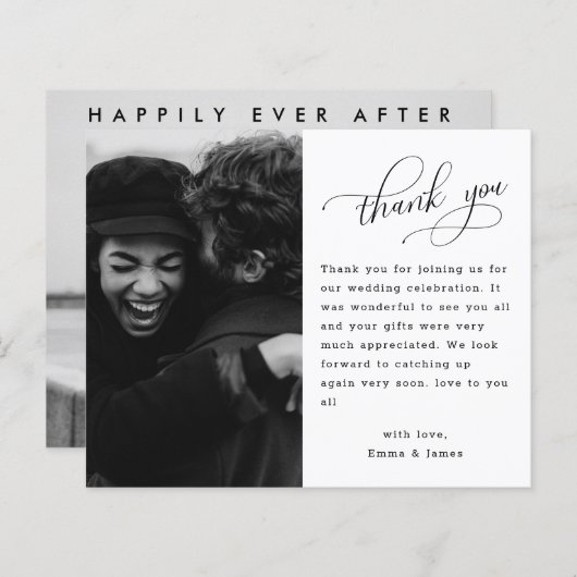 Budget Hand Lettering Foto Weddenschap Hartelijk d (Voorkant / Achterkant)