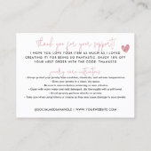 Budget Handgemaakt met Liefde Roze Bedankt Sierade Visitekaartje (Achterkant)