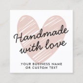 Budget Handgemaakt met Love Heart Bedankt Candle C Vierkante Visitekaartje (Voorkant)