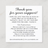 Budget Handgemaakt met Love Heart Bedankt Candle C Vierkante Visitekaartje (Achterkant)