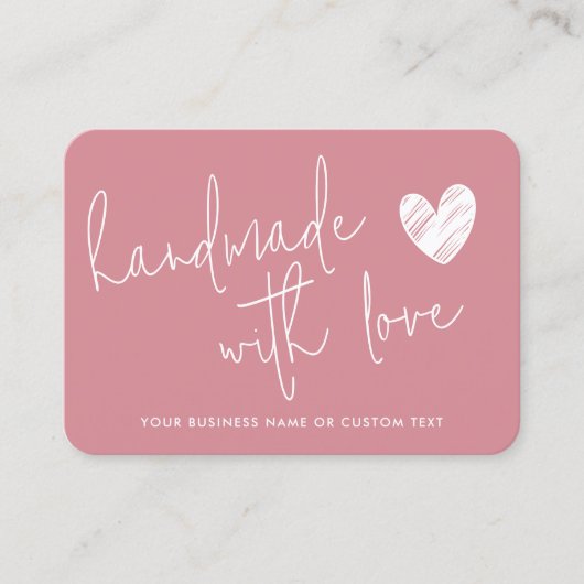 Budget Handgemaakt met Love Pink Bedankt Candle Ca Visitekaartje (Voorkant)