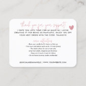 Budget Handgemaakt met Love Pink Bedankt Candle Ca Visitekaartje (Achterkant)