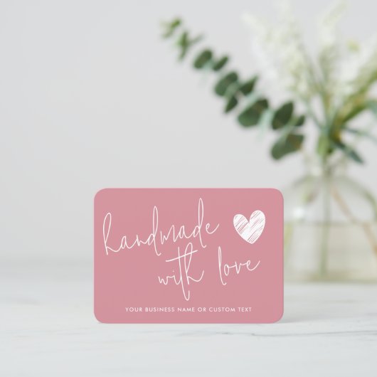 Budget Handgemaakt met Love Pink Bedankt Candle Ca Visitekaartje (Staand voorkant)