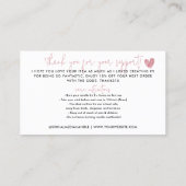 Budget Handgemaakt met Love Pink Heart Candle Care Visitekaartje (Achterkant)