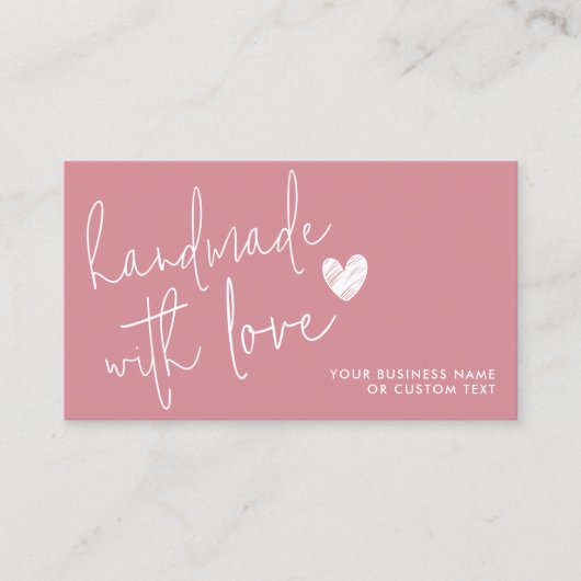 Budget Handgemaakt met Love Pink Heart Candle Care Visitekaartje (Voorkant)