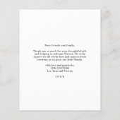 Budget handgeschreven 3 foto Baby Dank u kaart (Achterkant)