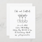 Budget Handgeschreven Cakes Cocktails Verjaardagsf (Voorkant / Achterkant)