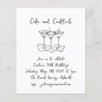 Budget Handgeschreven Cakes Cocktails Verjaardagsf
