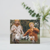 Budget Handgeschreven familienaam 2 Foto Vakantie (Staand voorkant)