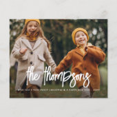 Budget Handgeschreven familienaam 2 Foto Vakantie (Voorkant)