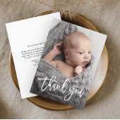 Budget Handgeschreven Foto Baby Bedanktkaart