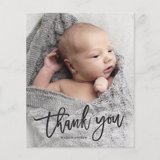 Budget Handgeschreven Foto Baby Hartelijk dank (Voorkant)