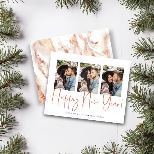 Budget Handgeschreven Nieuwjaar Roos Gold Marble