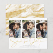 BUDGET Handgeschreven Save the Date Gold Marble (Voorkant / Achterkant)