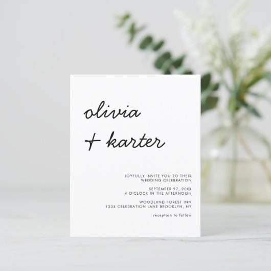 BUDGET Handgeschreven Script Geborsteld Foto Bruil (Staand voorkant)