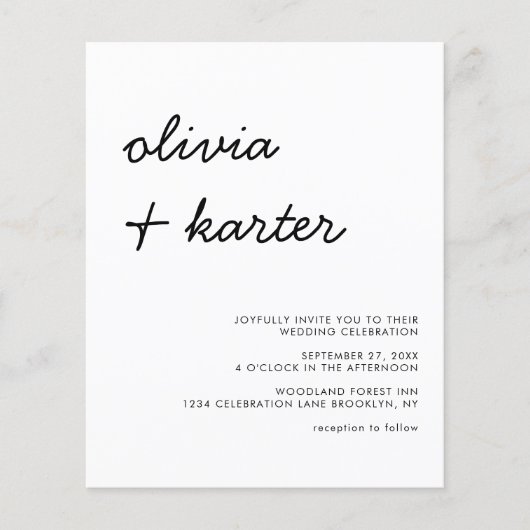 BUDGET Handgeschreven Script Geborsteld Foto Bruil (Voorkant)