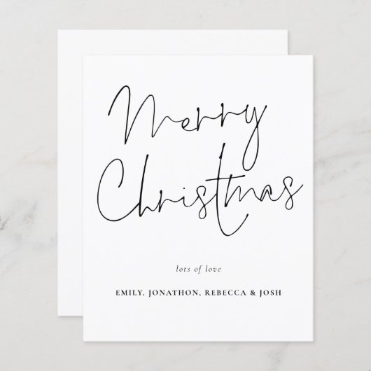 Budget Handgeschreven stijl Vrolijk kerstfeest Kaa (Voorkant / Achterkant)