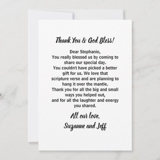 Budget Handlettering Foto Bruiloft Dank Je  Bedankkaart (Achterkant)