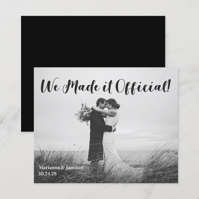 Budget Handwrite Typography Wedding Announounding (Voorkant / Achterkant)