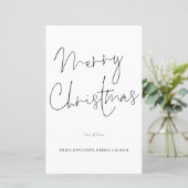 Budget Handwriting Script Merry Kerstmis Kaart (Staand voorkant)