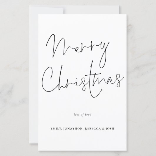 Budget Handwriting Script Merry Kerstmis Kaart (Voorkant)