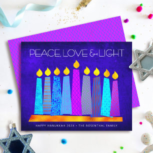 Budget Hanukkah Candles Peace Love Light Blue Kaar