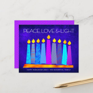 Budget Hanukkah Candles Peace Love Light Blue Kaar