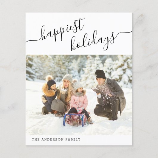 Budget Happiest Holiday Modern Minimal 2022 Photo Flyer (Voorkant)