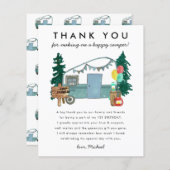 Budget Happy Camper Camping Bedankt Verjaardag (Voorkant / Achterkant)