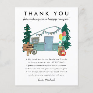 Budget Happy Camper Camping Bedankt Verjaardag