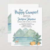 Budget Happy Camper Rustic Mountains Birthday (Voorkant / Achterkant)