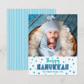 Budget Happy Chanoeka Foto Blauwe Sterren Moderne  (Voorkant / Achterkant)