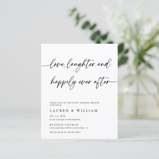 Budget Happy Ever Na Post Bruiloft Brunch (Staand voorkant)