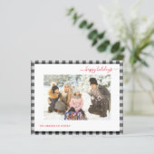 Budget Happy Holiday Pset Moderne 2-fotokaart (Staand voorkant)