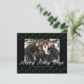 Budget Happy Holly Days Funny kerstfoto (Staand voorkant)