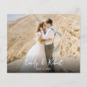 Budget hart bruiloft dank u script fotokaart (Achterkant)