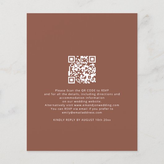 Budget Hart Dreamcatcher Terracotta QR Bruiloft (Achterkant)