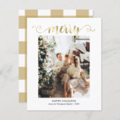 BUDGET Hart Goud Vrolijk Script Foto Kerstmis (Voorkant / Achterkant)