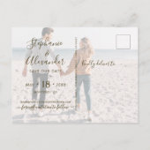 Budget Hart Gouden Kalligrafie Foto Opslaan De Dat Aankondigingskaart (Achterkant)