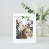 BUDGET Hart Groen Vrolijk Script Foto Kerstmis (Staand voorkant)