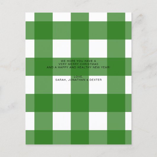 BUDGET Hart Groen Vrolijk Script Foto Kerstmis (Achterkant)