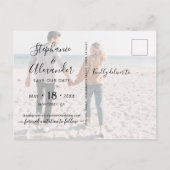 Budget hart kalligrafie foto Save the Date Aankondigingskaart (Achterkant)