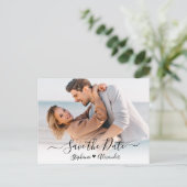 Budget hart kalligrafie foto Save the Date Aankondigingskaart (Staand voorkant)
