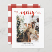 BUDGET Hart Rood Vrolijk Script Foto Kerstmis (Voorkant / Achterkant)