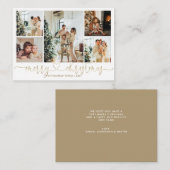 BUDGET Hart Script Goud Kerstmis 5 Foto Notitiekaartje (Voorkant / Achterkant)