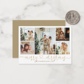 BUDGET Hart Script Goud Kerstmis 5 Foto Notitiekaartje (Voorkant / Achterkant in situ)