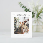 BUDGET Hart Zilver Merry Script Foto Kerstmis (Staand voorkant)