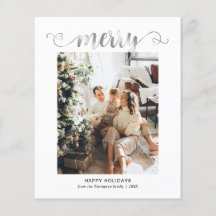 BUDGET Hart Zilver Merry Script Foto Kerstmis